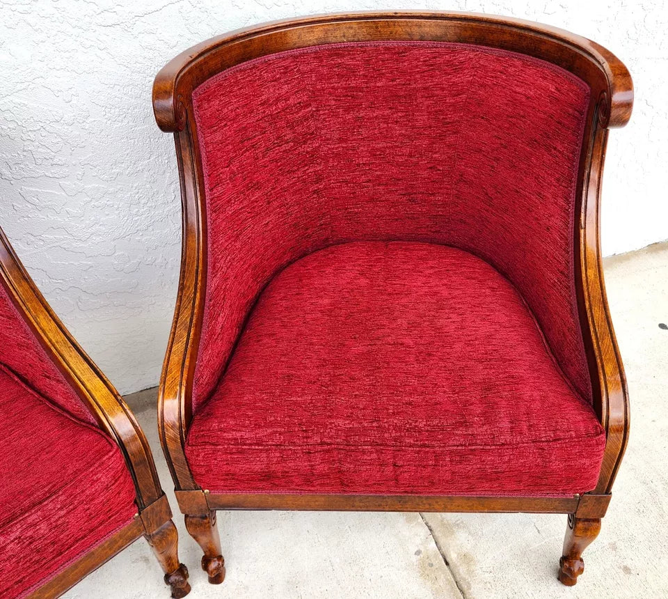 French Louis XV Accent Chairs Pair
