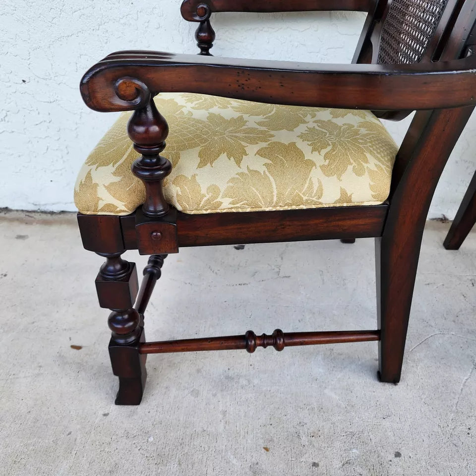 Set of 10 Lexington Dining Chairs Barley Twist Cane