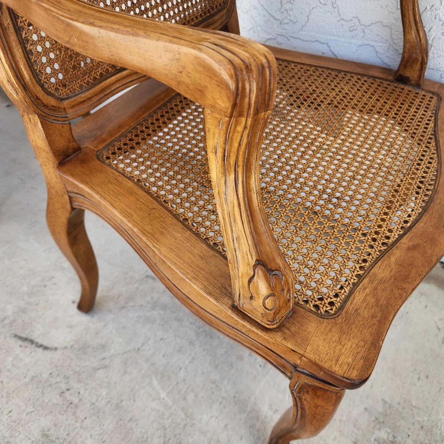 Louis XV Caned Armchairs by Century Chair Co