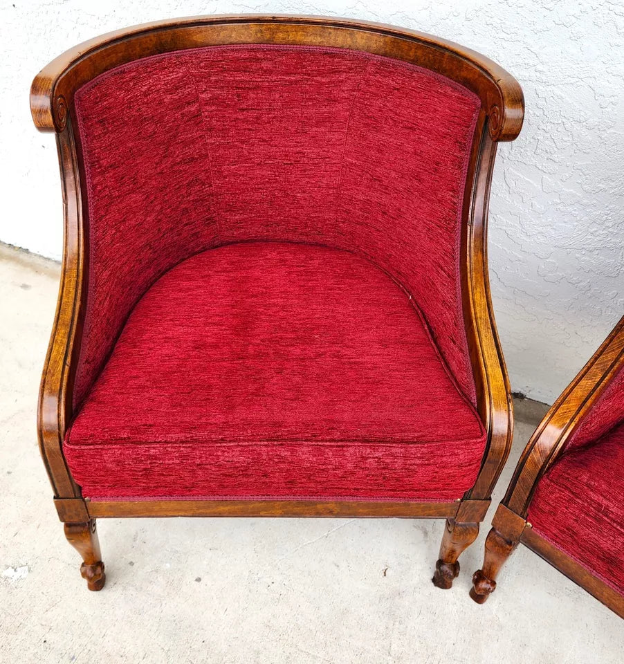 French Louis XV Accent Chairs Pair