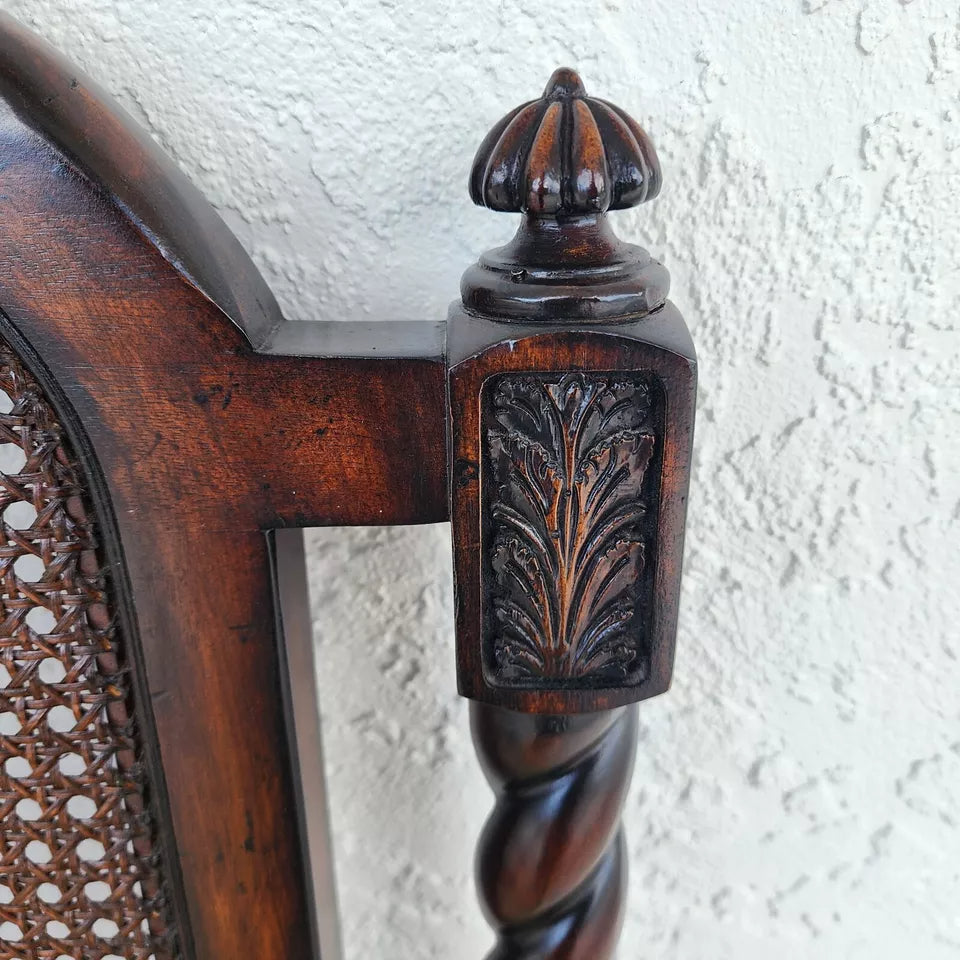 Set of 10 Lexington Dining Chairs Barley Twist Cane