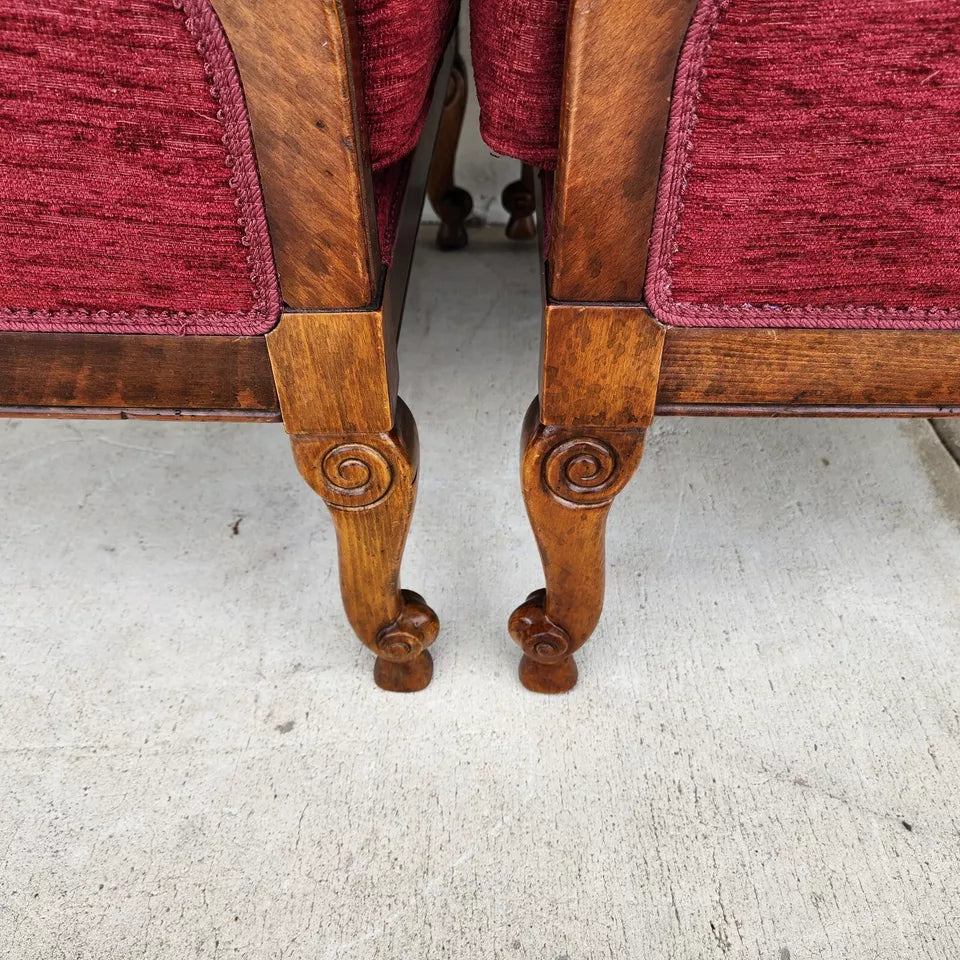 French Louis XV Accent Chairs Pair