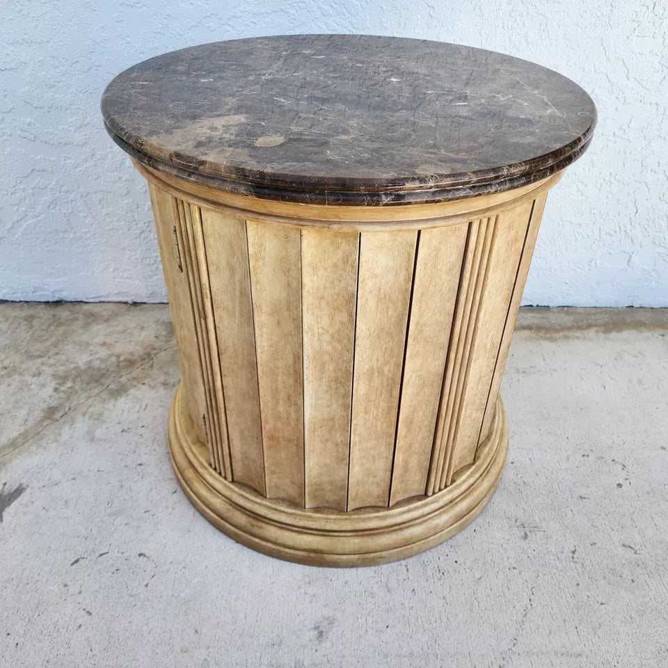 LEXINGTON Italian Marble Drum Side Center Table