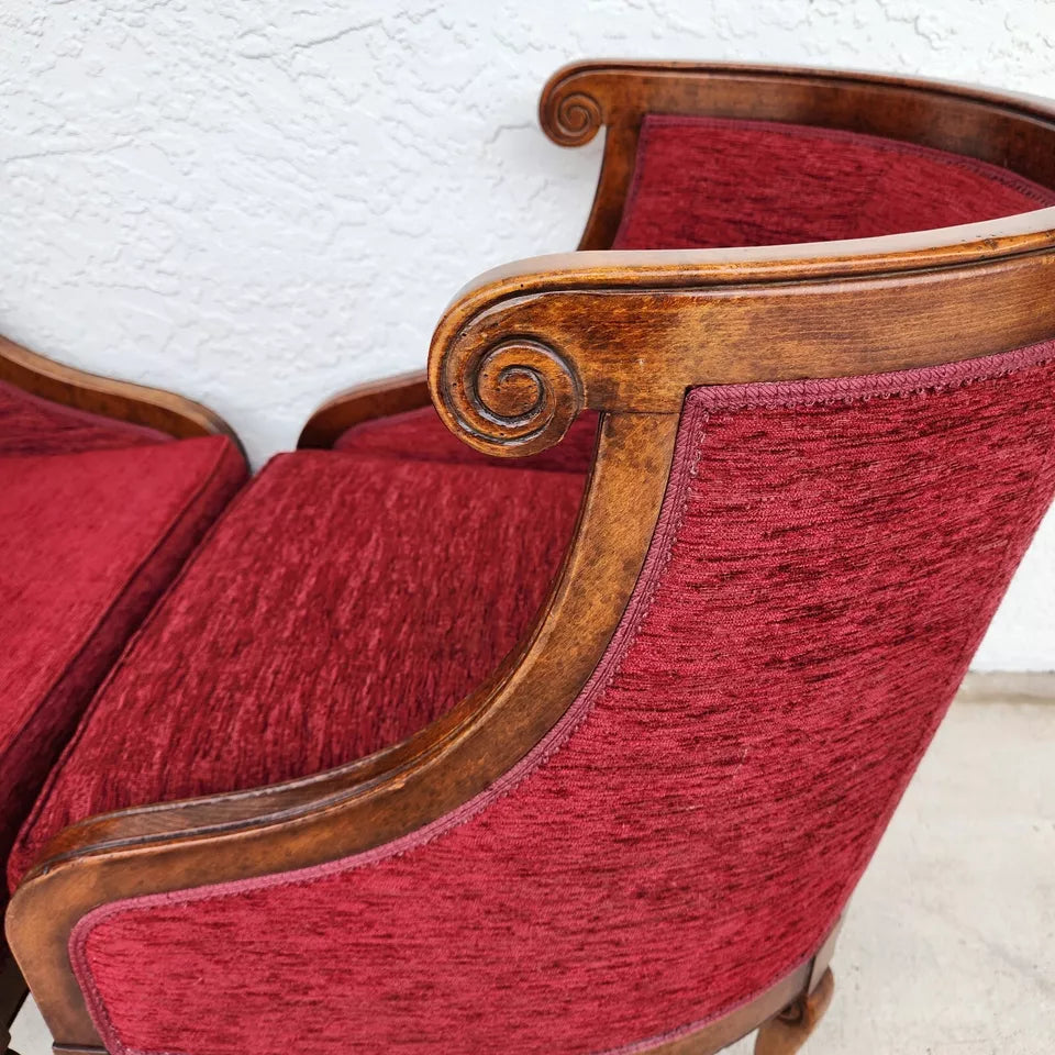 French Louis XV Accent Chairs Pair