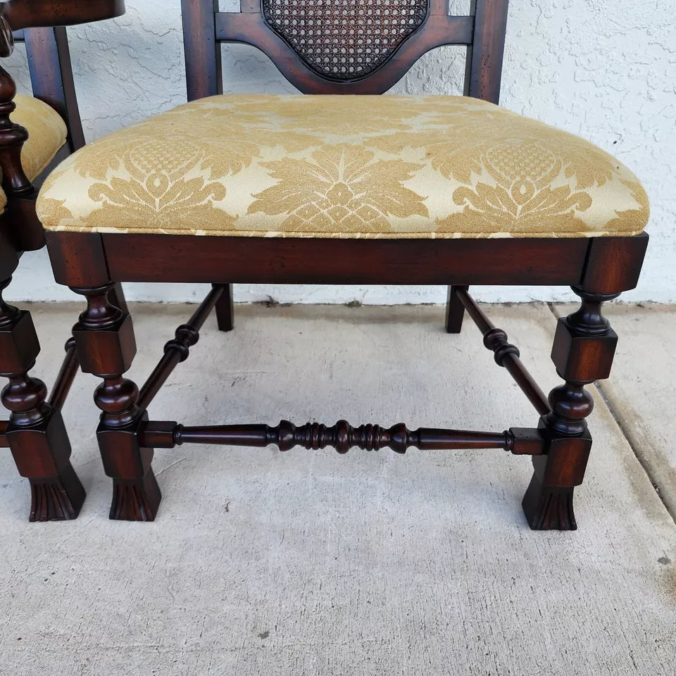 Set of 10 Lexington Dining Chairs Barley Twist Cane