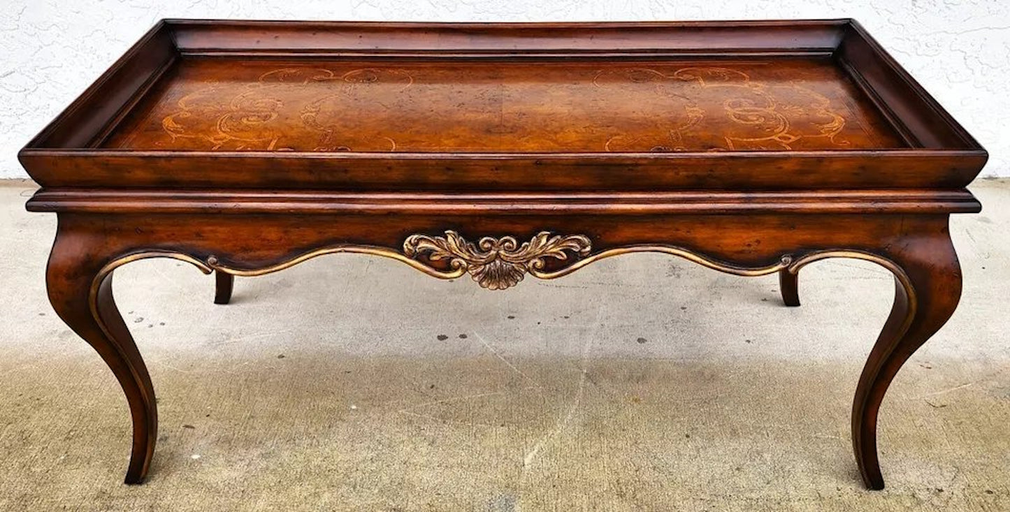 Lilian August for Drexel Coffee Table Venetian Inlayed Top