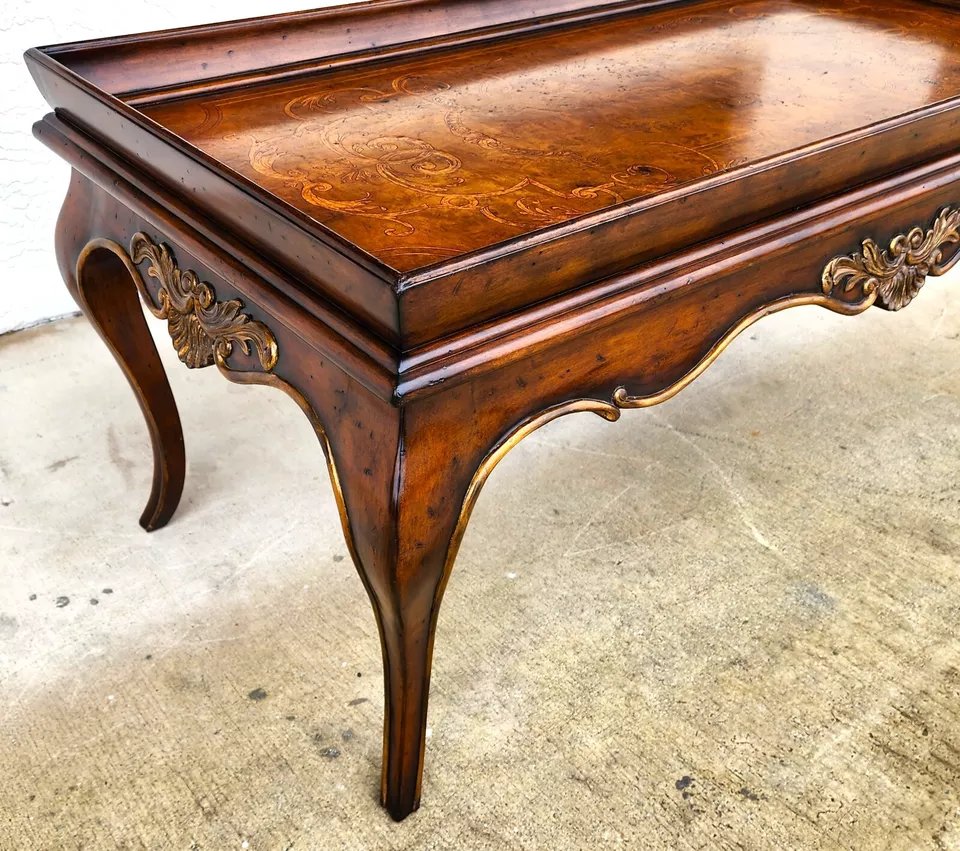 Lilian August for Drexel Coffee Table Venetian Inlayed Top