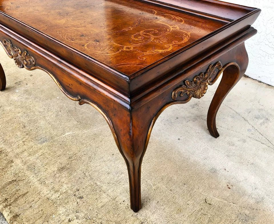 Lilian August for Drexel Coffee Table Venetian Inlayed Top