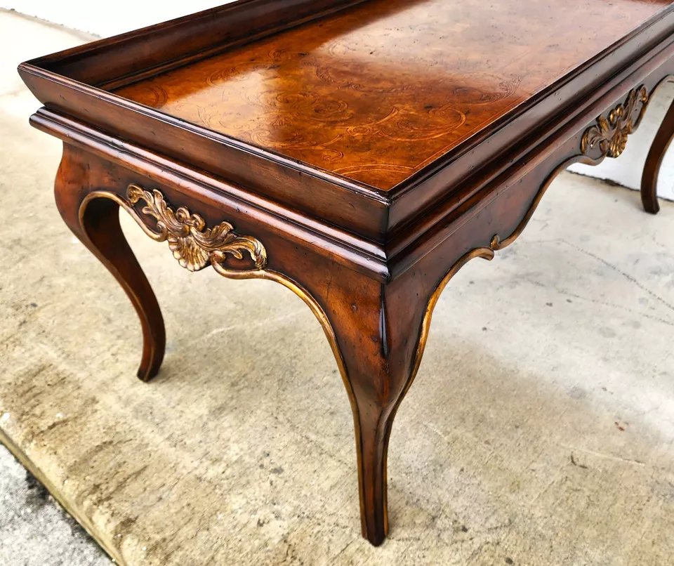 Lilian August for Drexel Coffee Table Venetian Inlayed Top