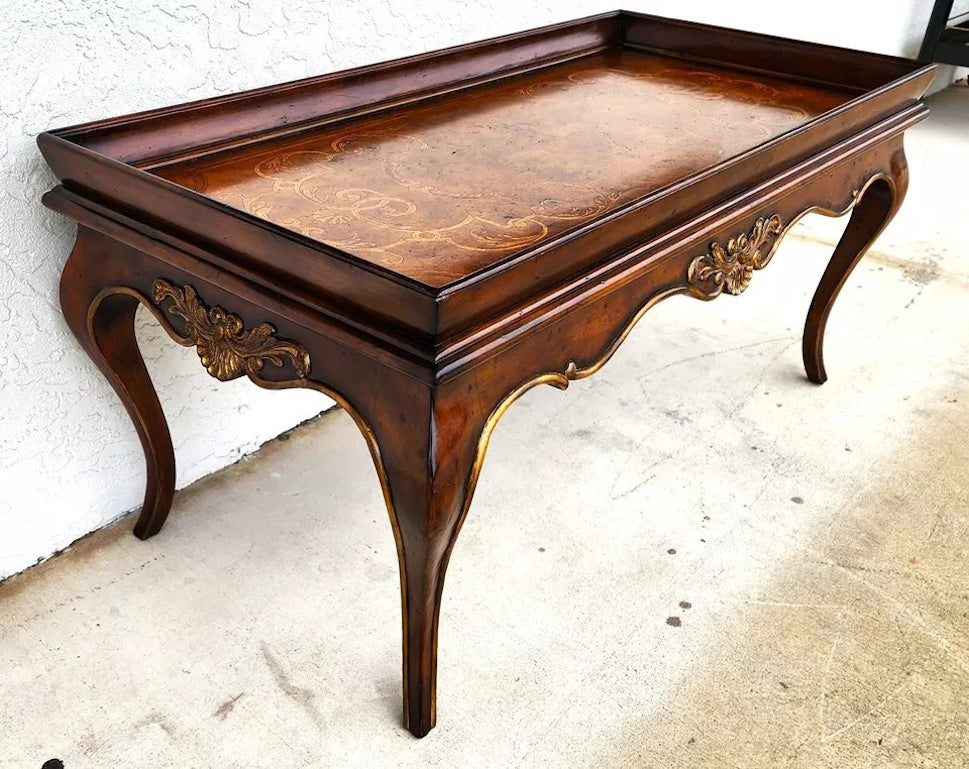 Lilian August for Drexel Coffee Table Venetian Inlayed Top