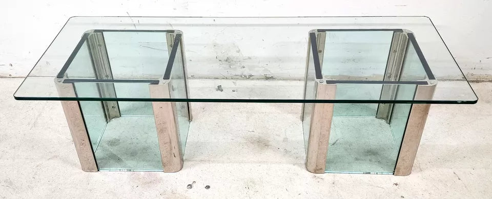 MCM Leon Rosen Pace Cocktail Table Chrome Waterfall