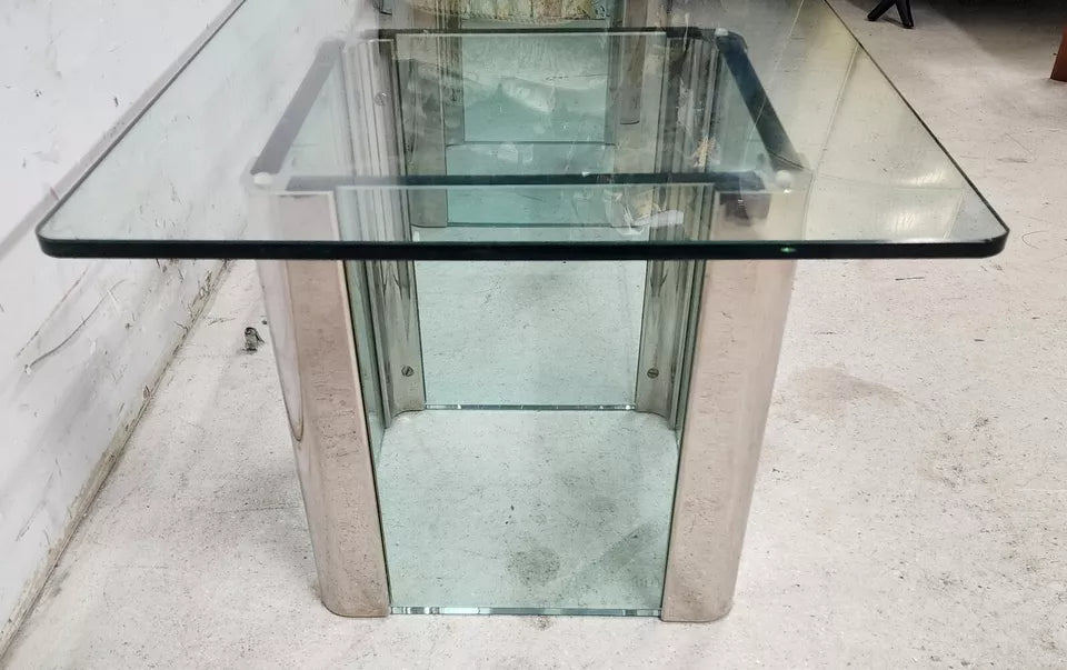 MCM Leon Rosen Pace Cocktail Table Chrome Waterfall