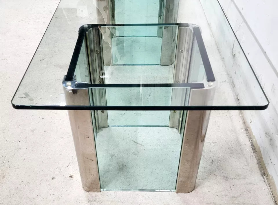 MCM Leon Rosen Pace Cocktail Table Chrome Waterfall