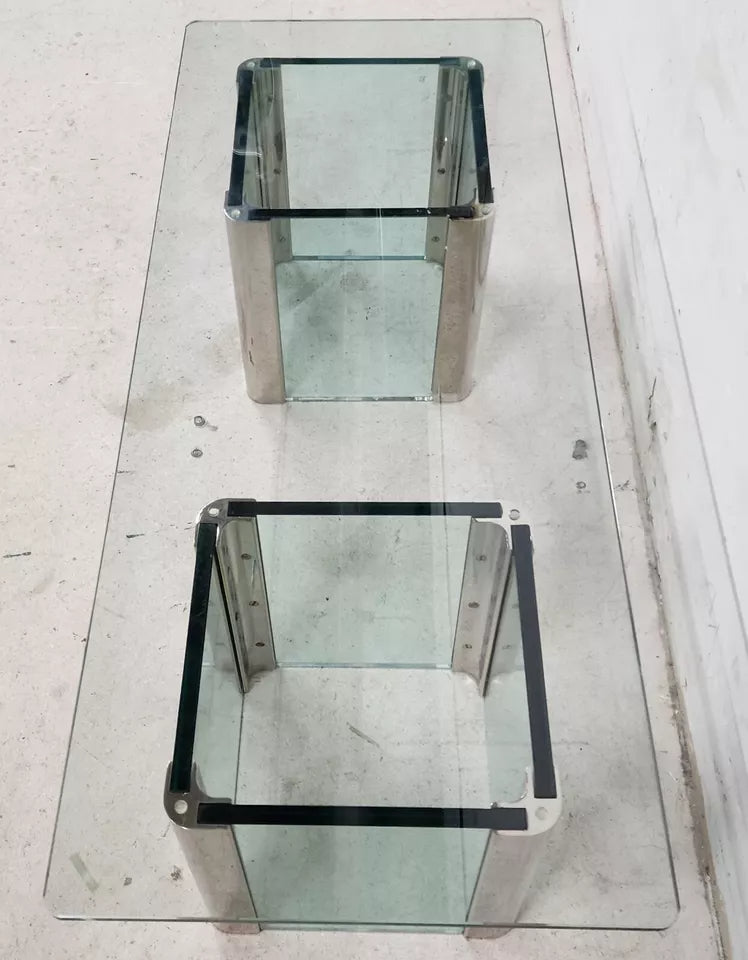 MCM Leon Rosen Pace Cocktail Table Chrome Waterfall