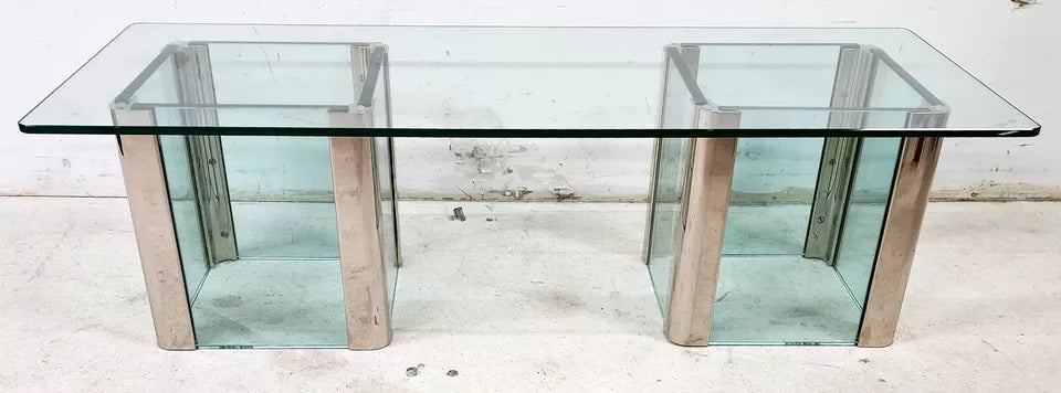 MCM Leon Rosen Pace Cocktail Table Chrome Waterfall