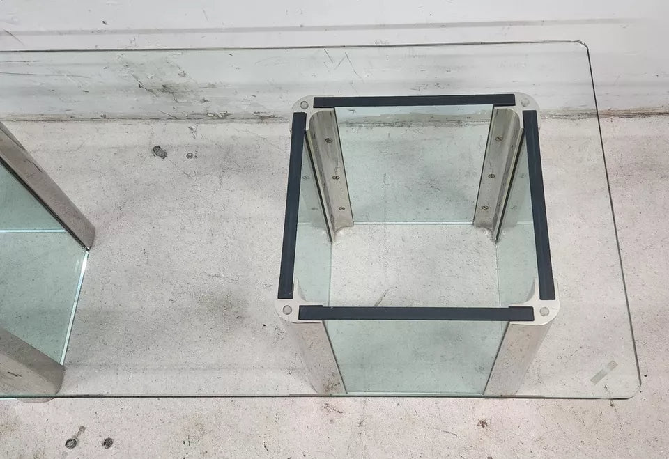 MCM Leon Rosen Pace Cocktail Table Chrome Waterfall