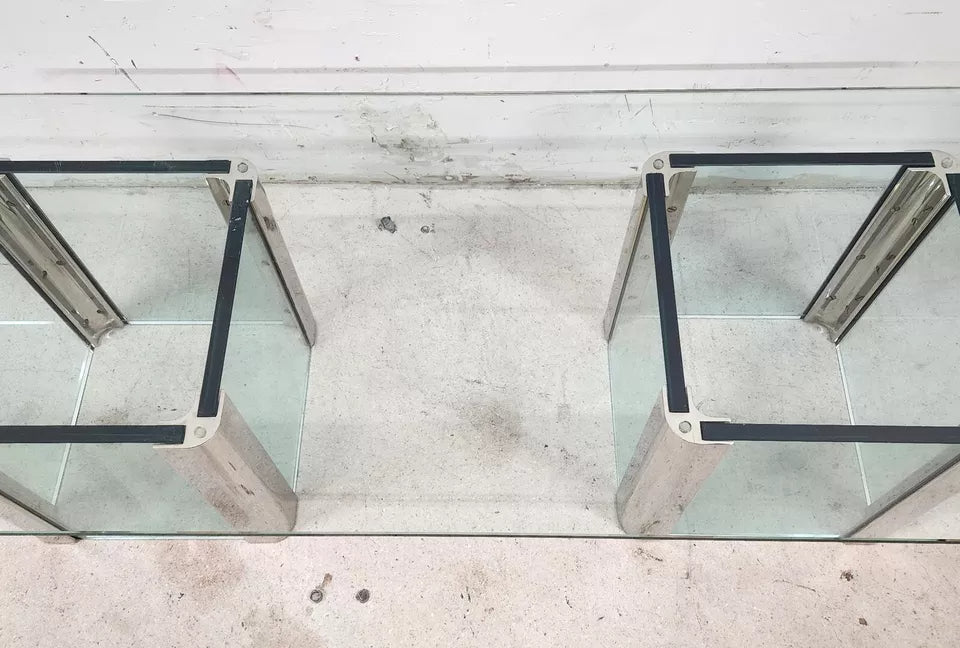 MCM Leon Rosen Pace Cocktail Table Chrome Waterfall