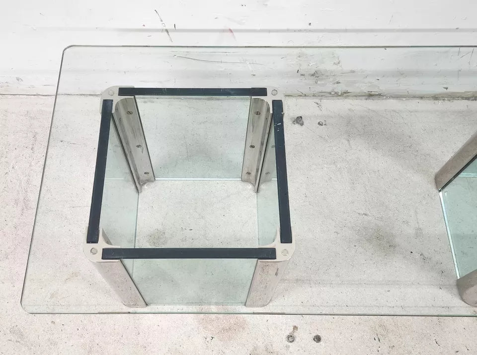 MCM Leon Rosen Pace Cocktail Table Chrome Waterfall