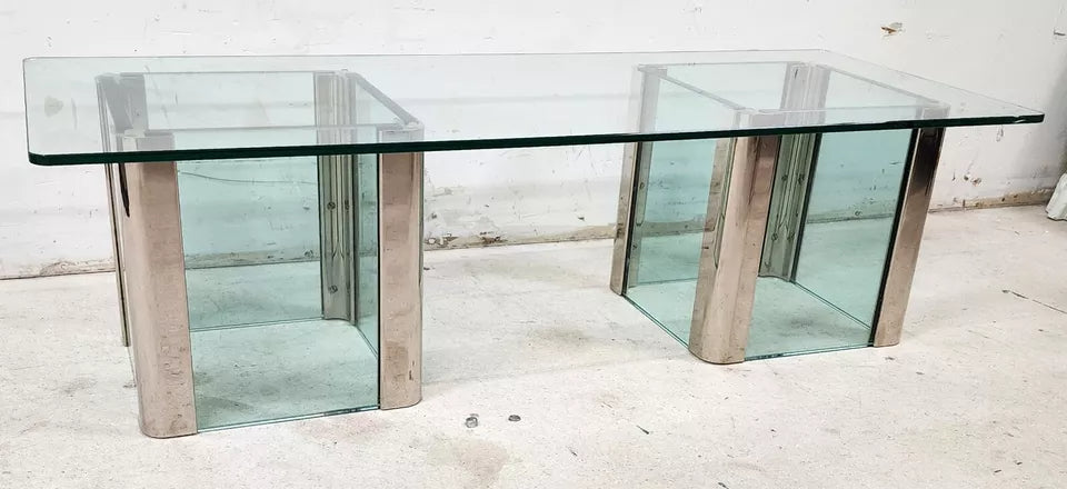 MCM Leon Rosen Pace Cocktail Table Chrome Waterfall