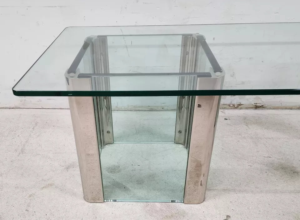 MCM Leon Rosen Pace Cocktail Table Chrome Waterfall