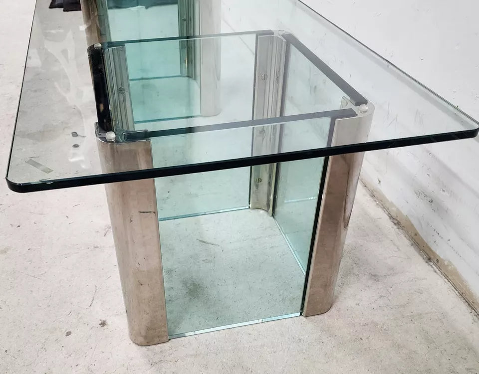 MCM Leon Rosen Pace Cocktail Table Chrome Waterfall