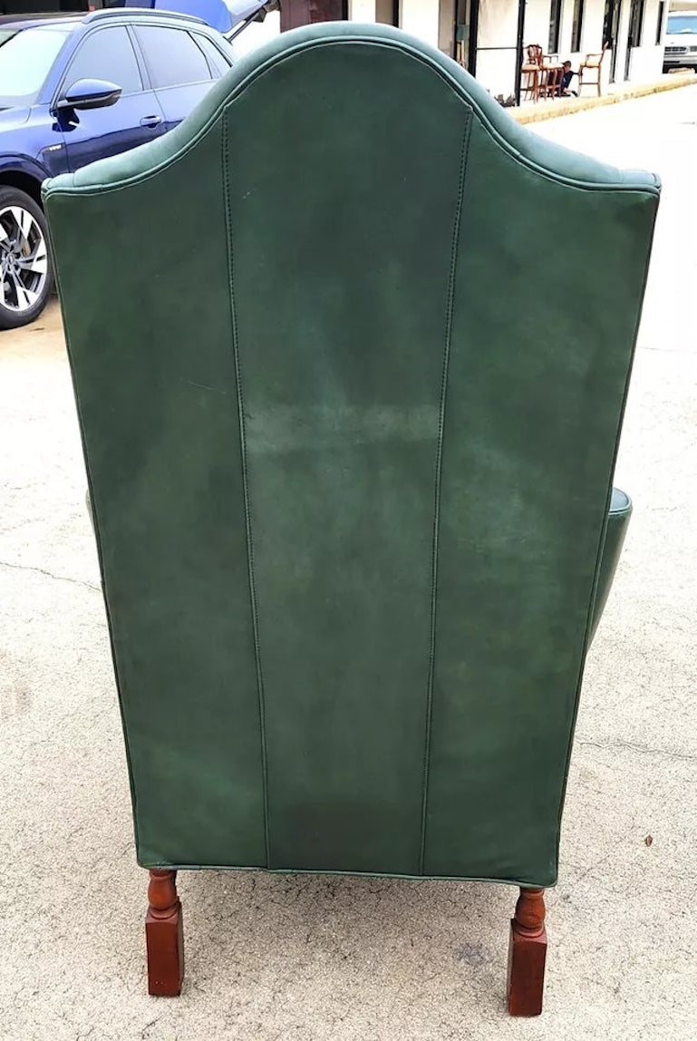 Vintage Lexington Leather Wingback Chair Ottoman Palmer Home Collection 1960s