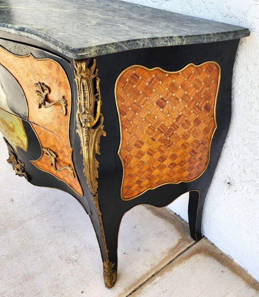 French Louis XV Bombay Chest Marble