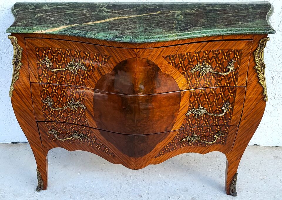 French Louis XV Bombay Chest Marble