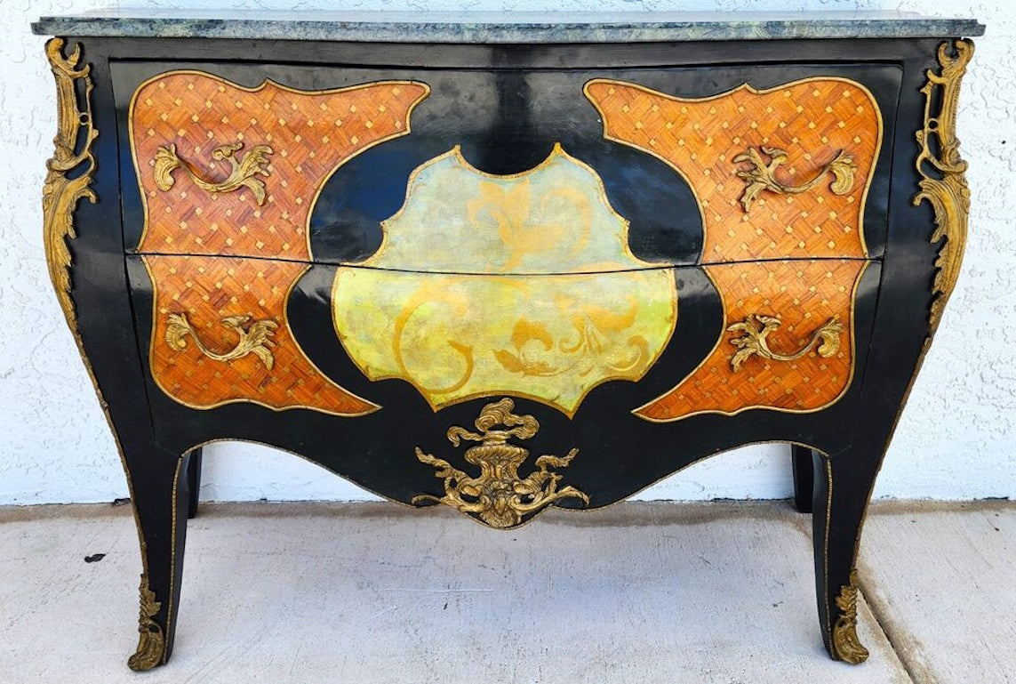 French Louis XV Bombay Chest Marble