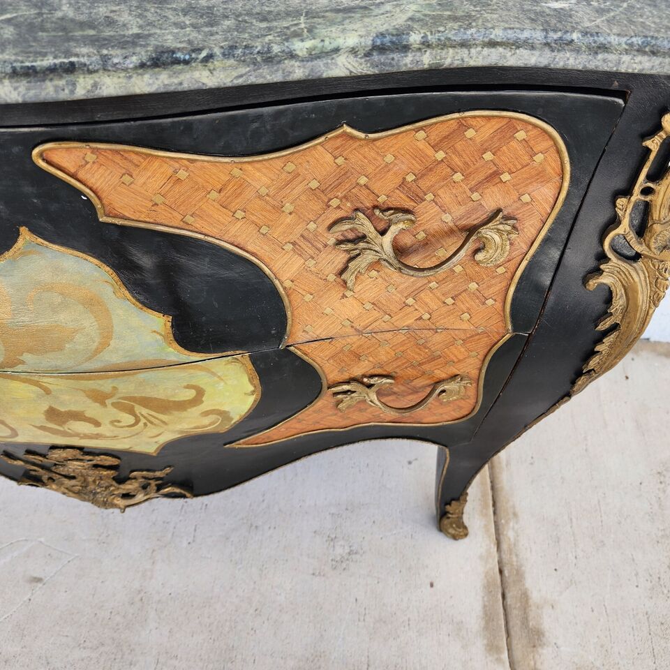 French Louis XV Bombay Chest Marble