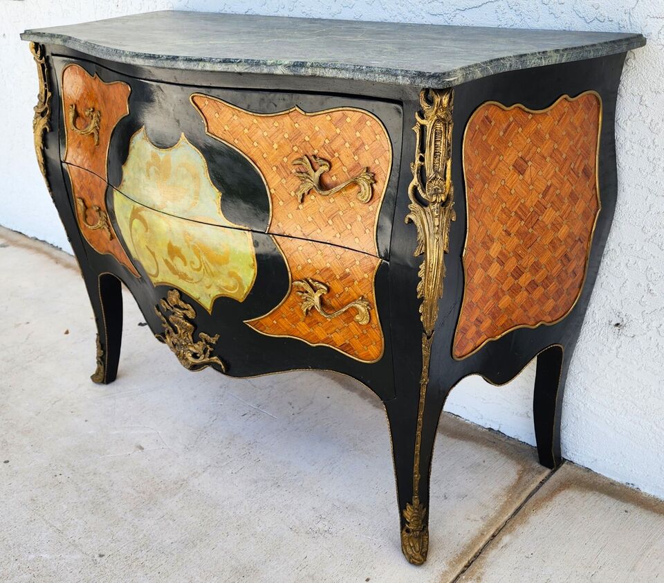 French Louis XV Bombay Chest Marble