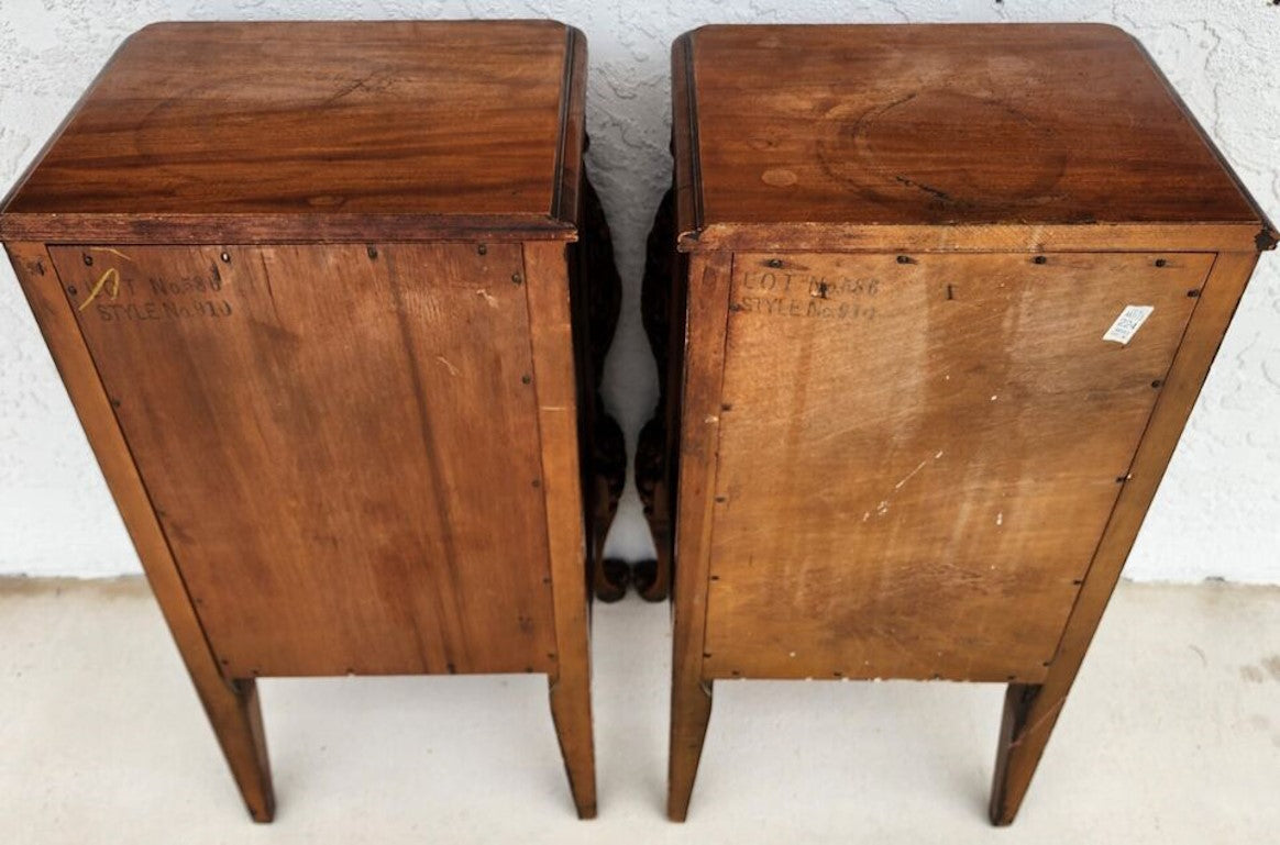 French Louis XV Nightstands Bedside Tables 1940s Pair