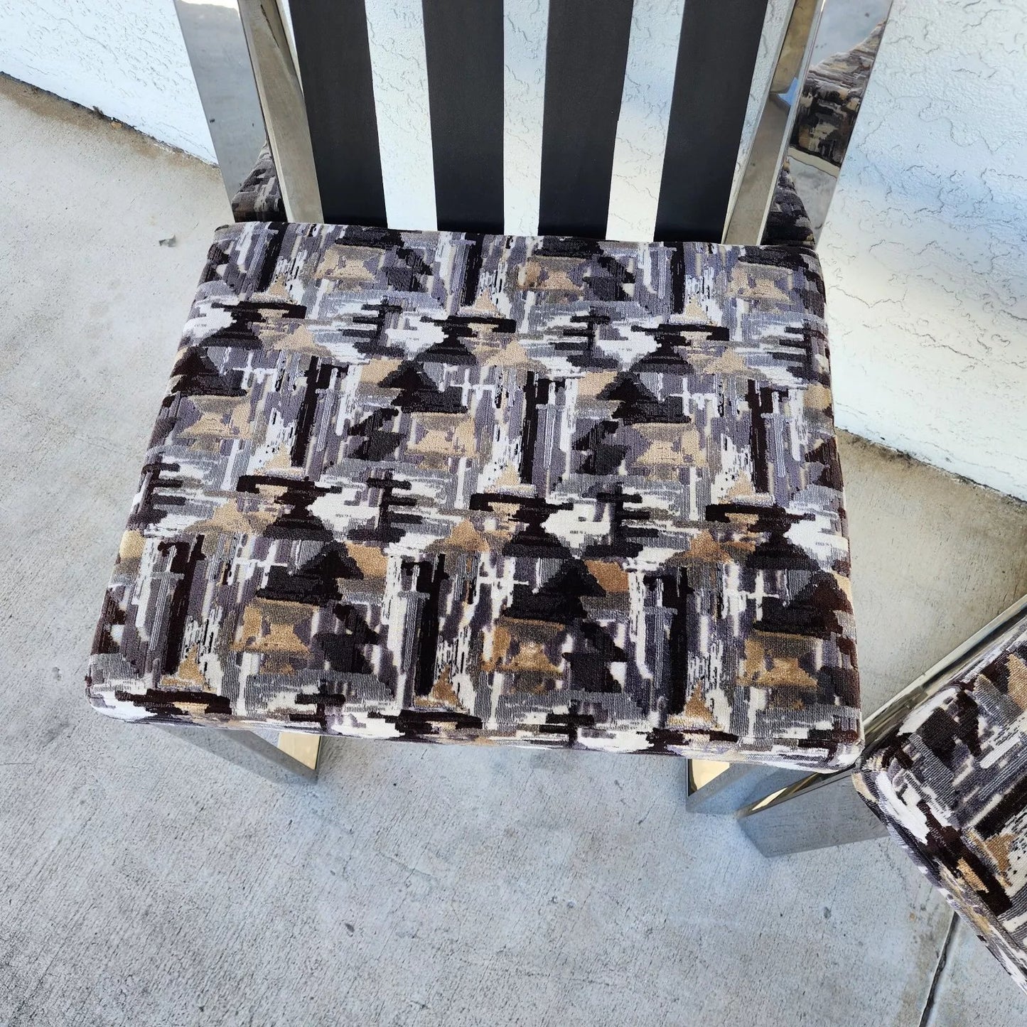 Milo Baughman Chairs MCM Stainless Steel Pair