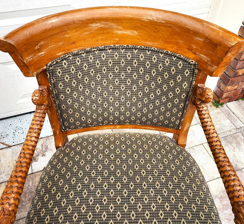 Meyer Gunther Martini French Empire Swan Armchairs Pair