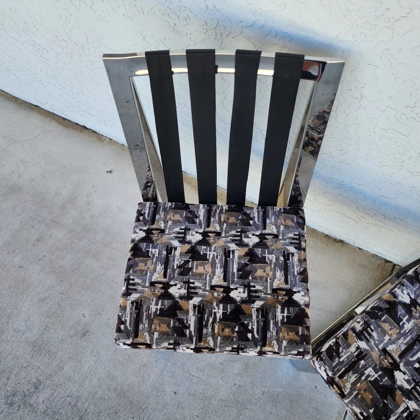 Milo Baughman Chairs MCM Stainless Steel Pair