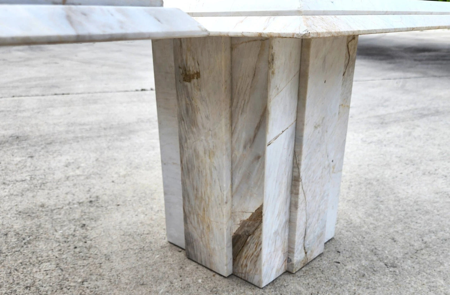 Vintage Italian Marble Side Tables Pair