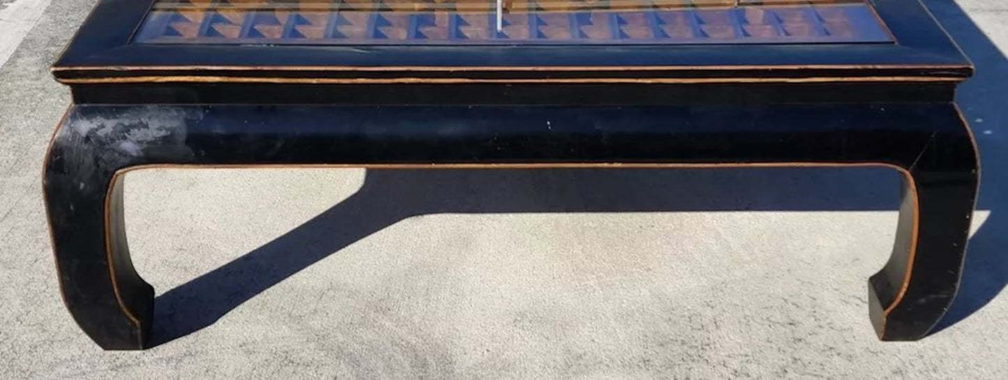 Antique Ming Chinoiserie Coffee Table Huge 57"