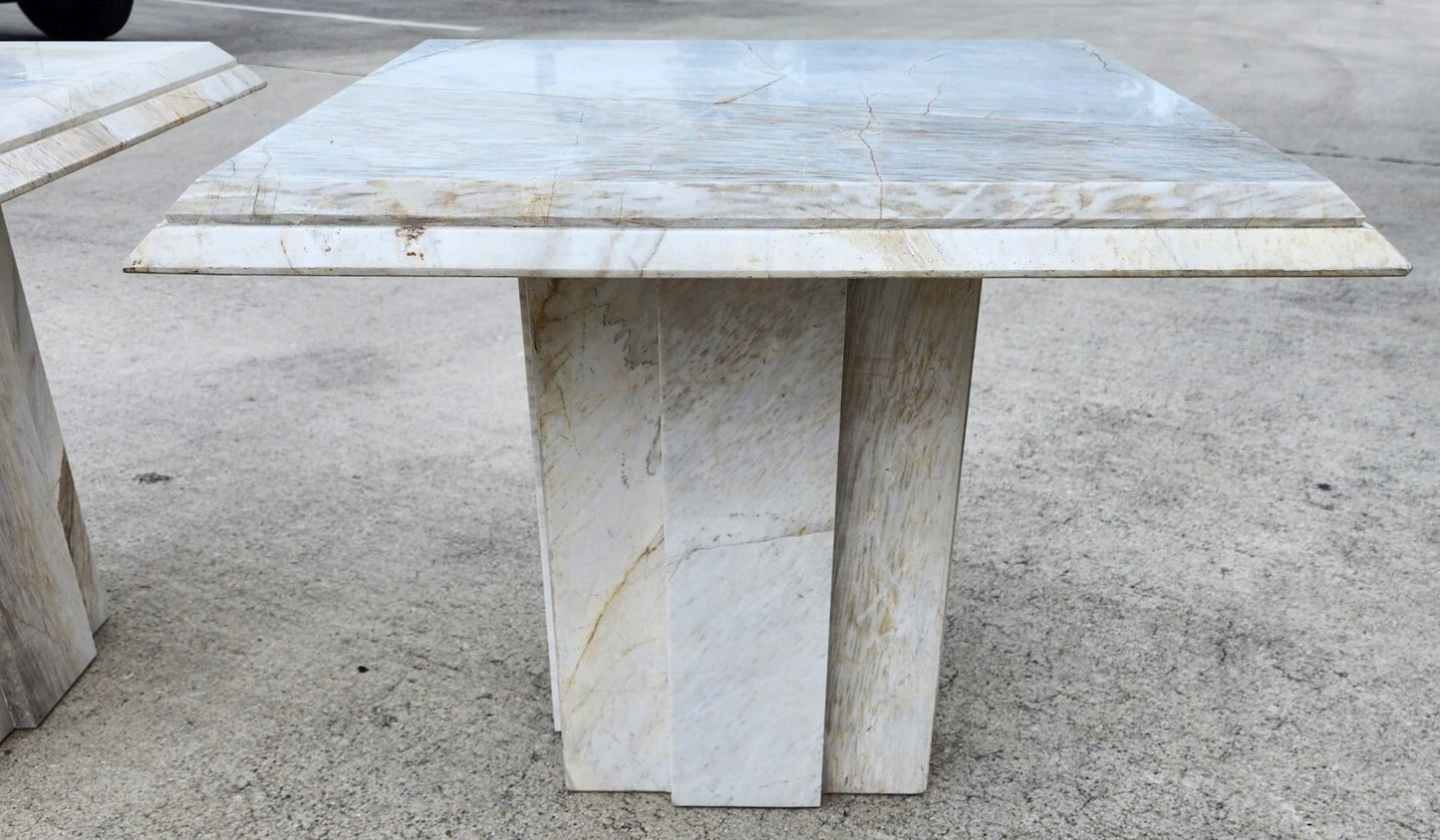 Vintage Italian Marble Side Tables Pair