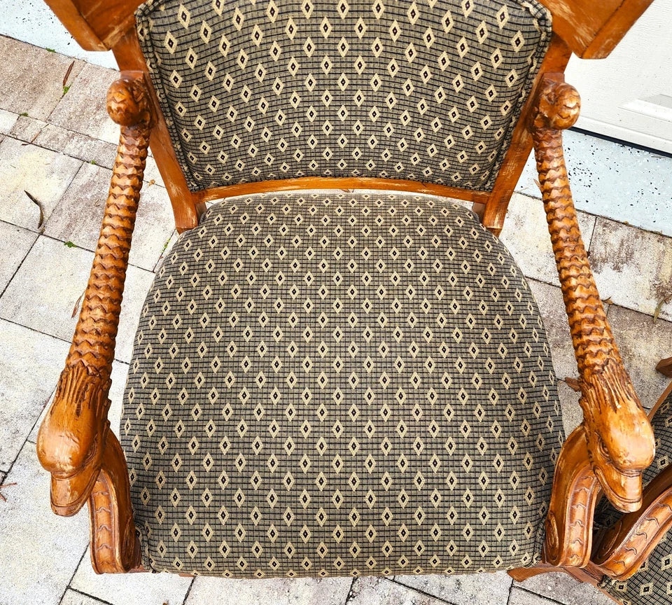 Meyer Gunther Martini French Empire Swan Armchairs Pair