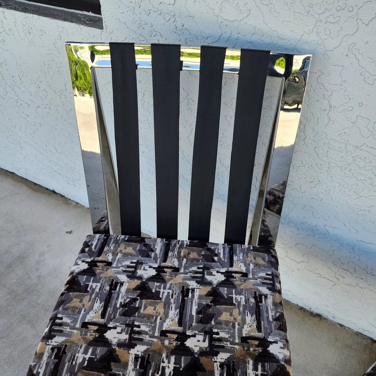 Milo Baughman Chairs MCM Stainless Steel Pair