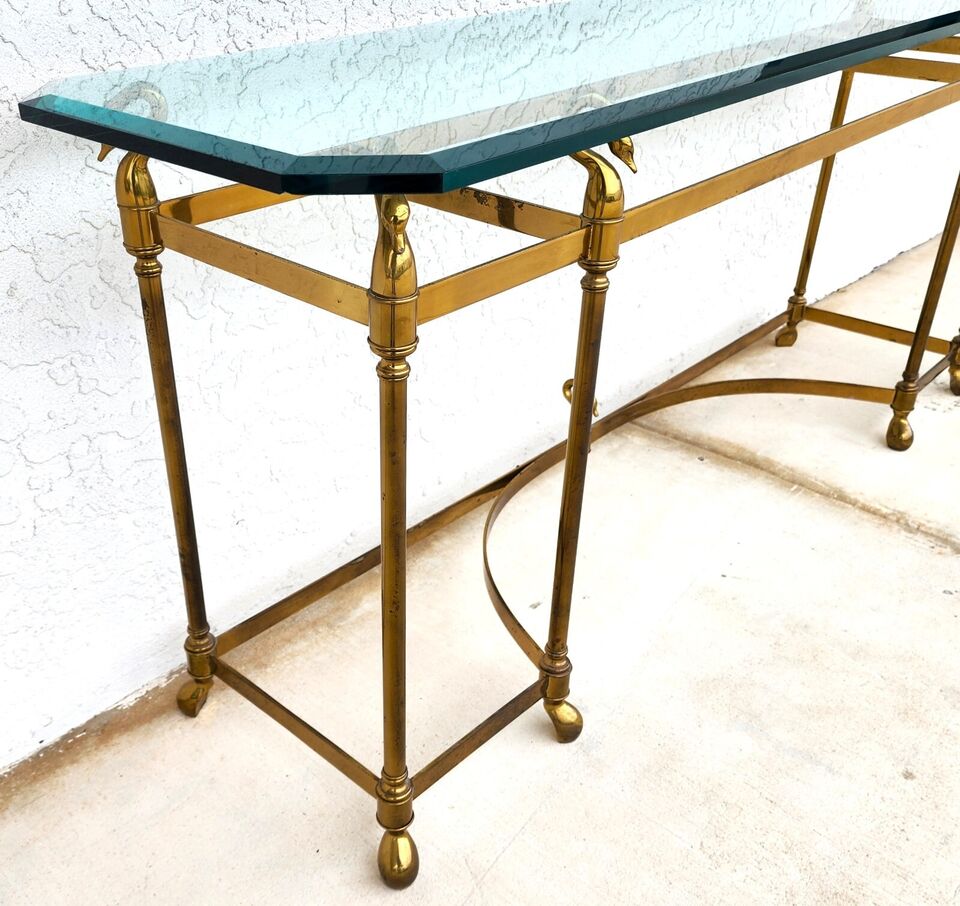 Maison Jansen LaBarge Style Swan Console Sofa Table