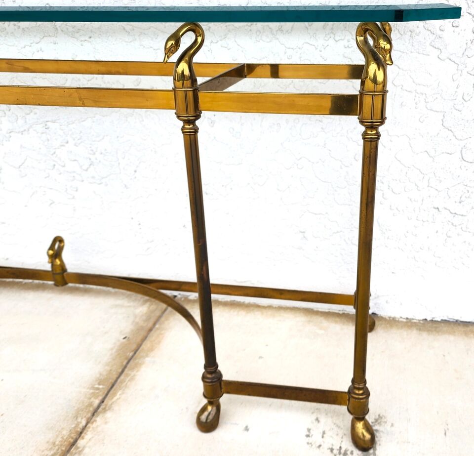 Maison Jansen LaBarge Style Swan Console Sofa Table