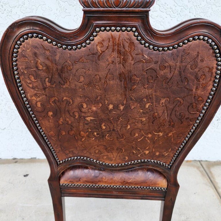 Embossed Leather Desk Armchair by Maitland Smith