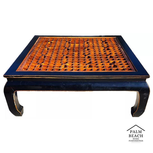 Antique Ming Chinoiserie Coffee Table Huge 57"