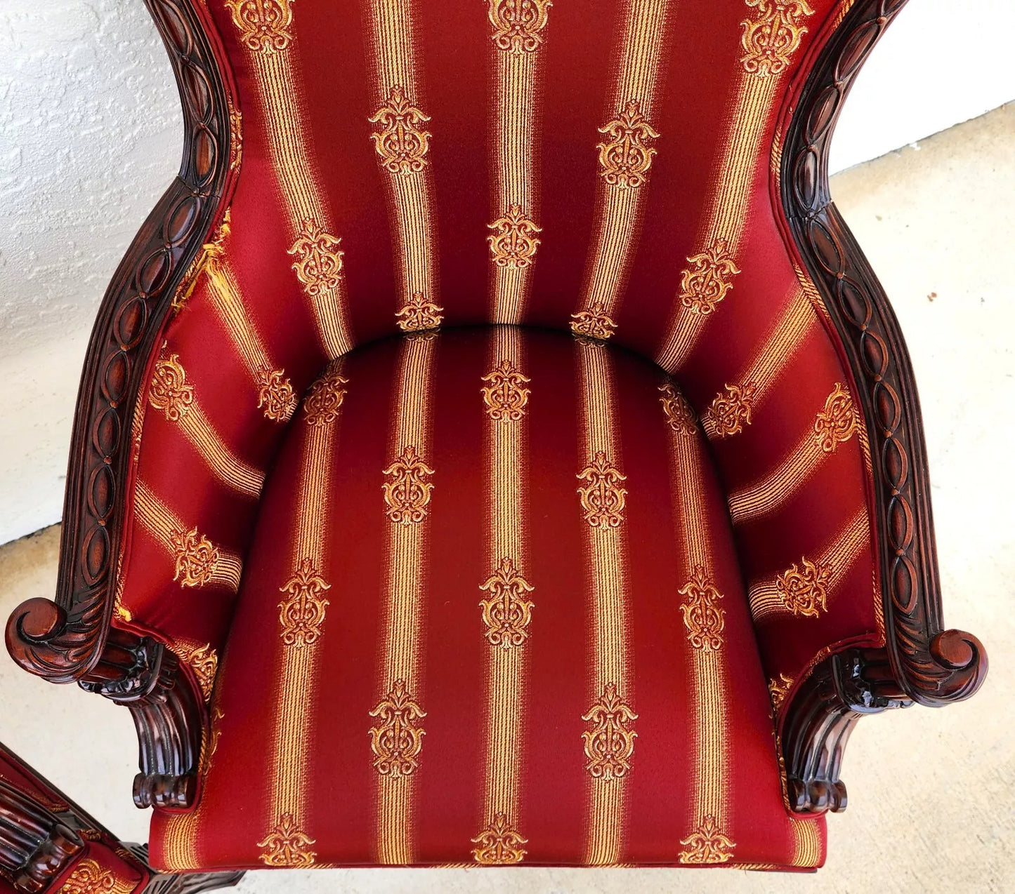 Napoleon III Style Wingback Chairs Pair