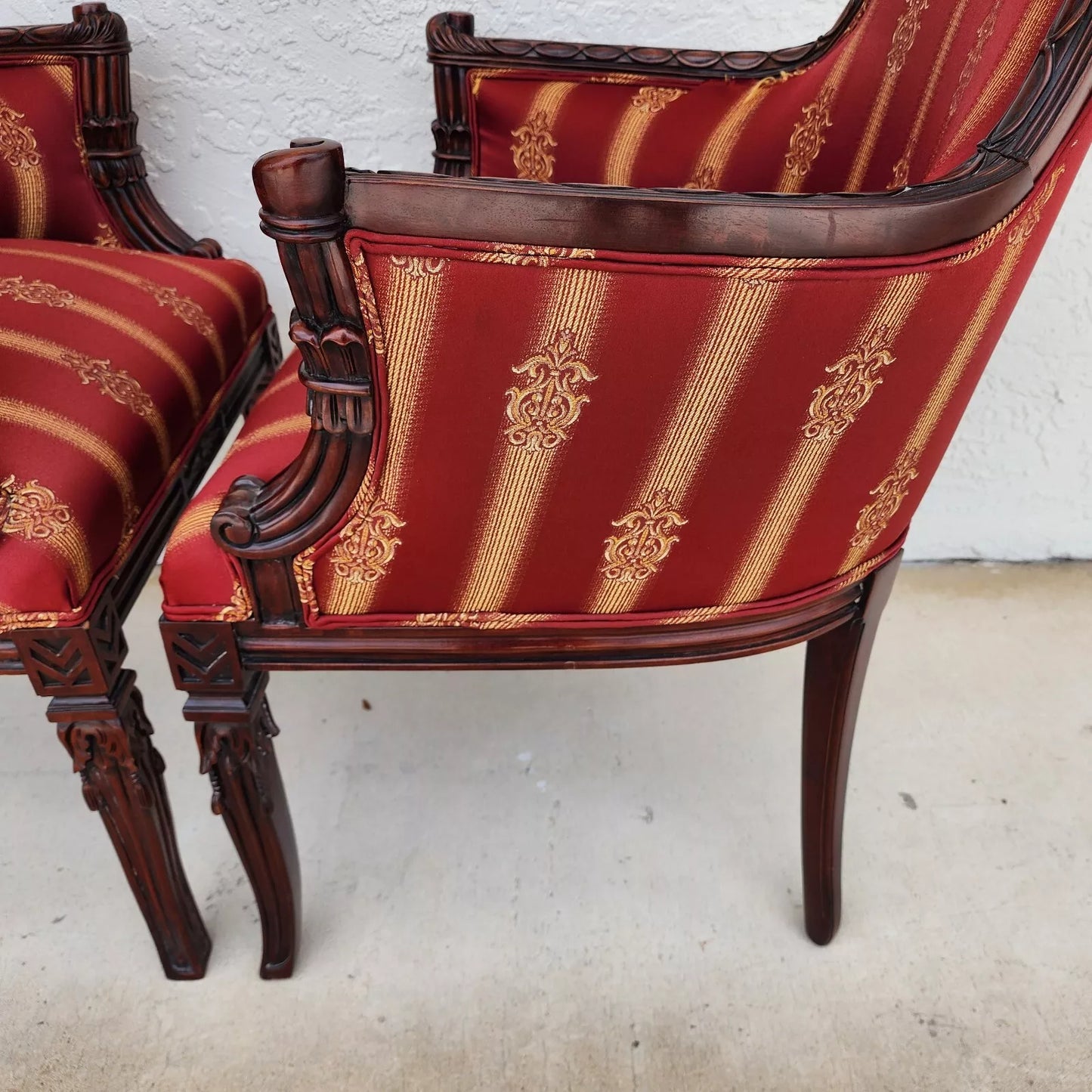 Napoleon III Style Wingback Chairs Pair