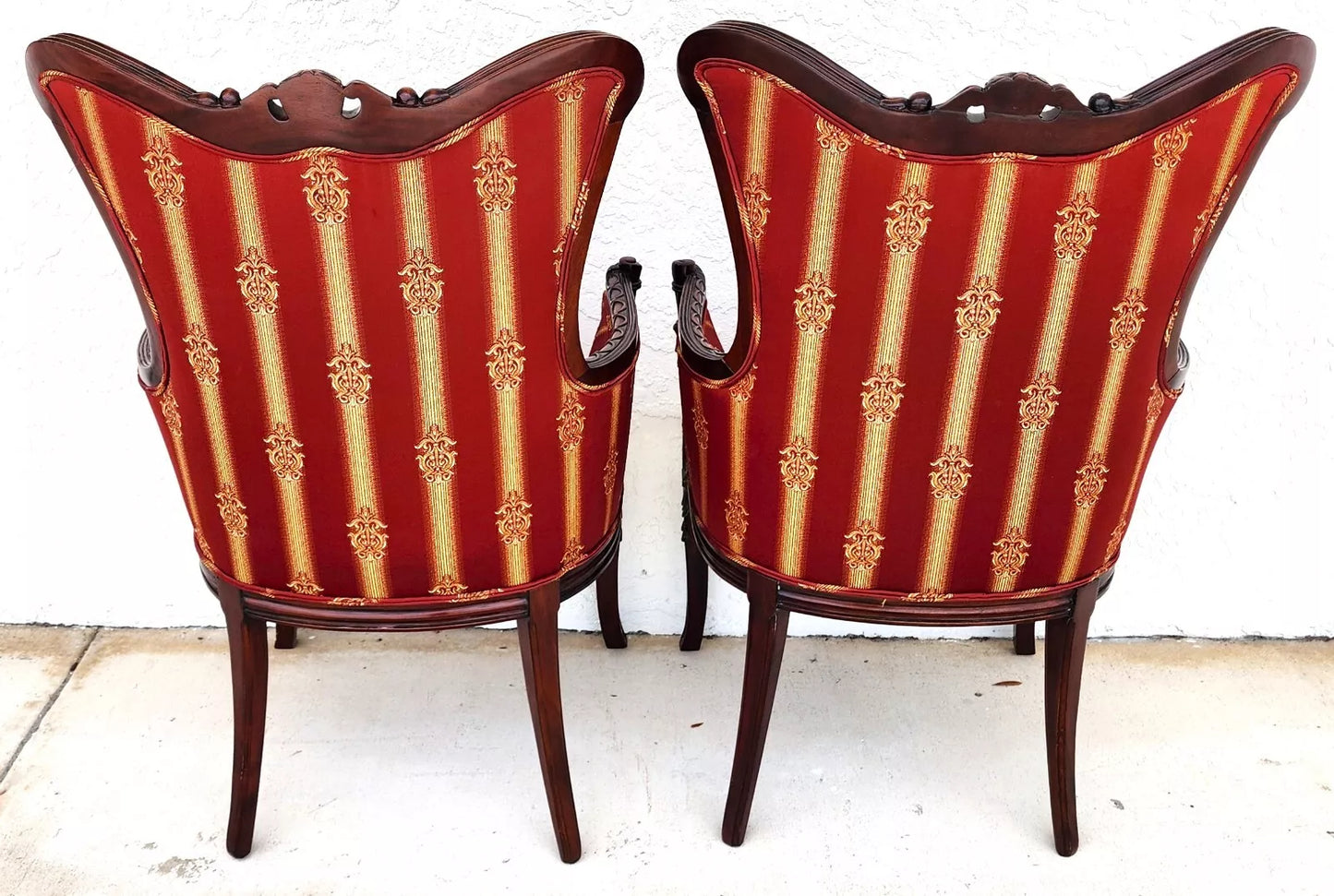Napoleon III Style Wingback Chairs Pair