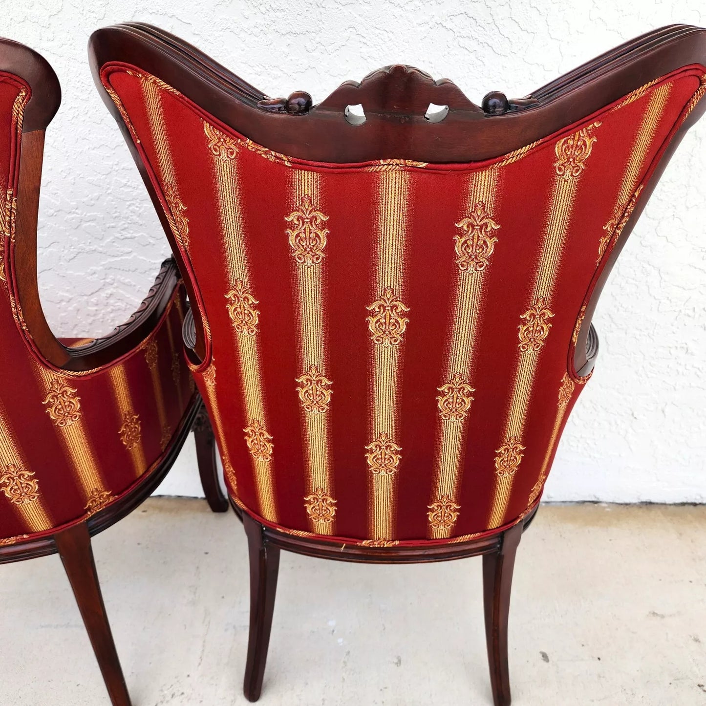 Napoleon III Style Wingback Chairs Pair