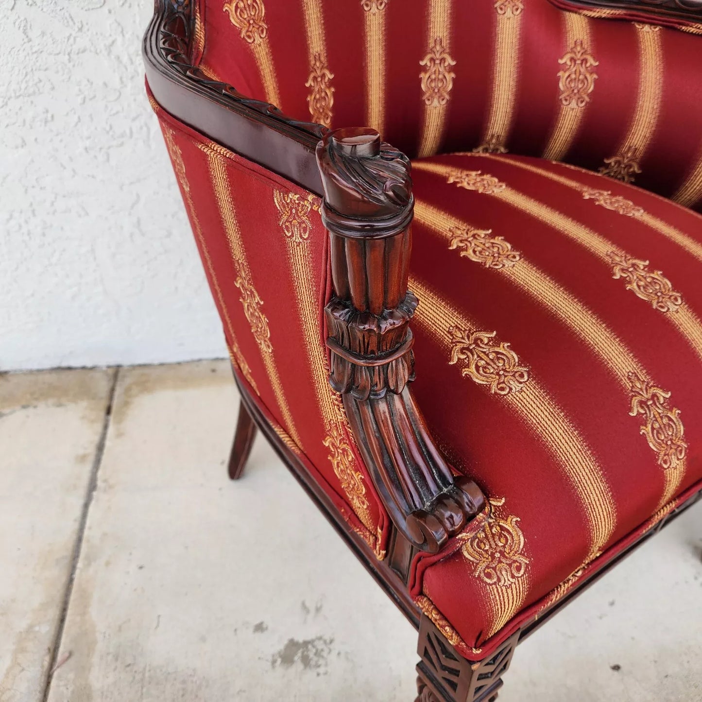 Napoleon III Style Wingback Chairs Pair