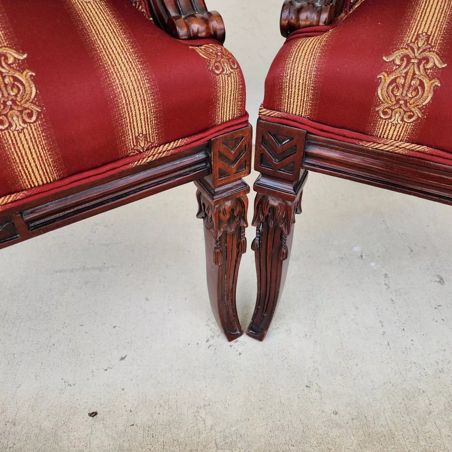 Napoleon III Style Wingback Chairs Pair